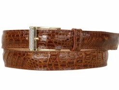 Baby Crocodile Belt Cognac