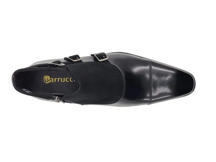 Burnished Calfskin & Suede Slip-On Chukka Boot Black