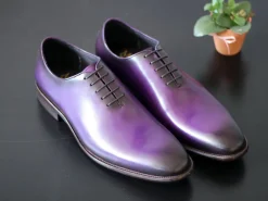 Burnished Calfskin Lace-Up Oxford Purple