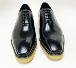 Burnished Calfskin Lace-Up Shoe Black