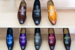 Burnished Calfskin Slip-On Loafer Grey