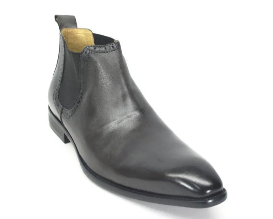 Burnished Calfskin Slip-On Boot Charcoal