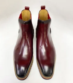 Burnished Calfskin Slip-On Boot Burgundy