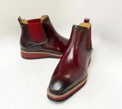 Burnished Calfskin Slip-On Boot Burgundy