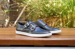 Calfskin Double Monkstrap Shoe Black