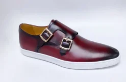 Calfskin Double Monkstrap Shoe Burgundy