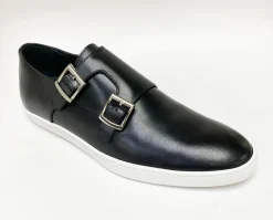 Calfskin Double Monkstrap Shoe Black