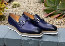 Calfskin Slip-On Horsebit Loafer Blue