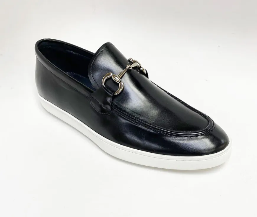 Calfskin Slip-On Horsebit Loafer Black
