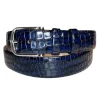 Corrente Crocodile Printed Calfskin Belt Navy