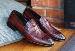 Corrente Crocodile Printed Calfskin Belt Sport