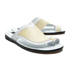 Corrente Exotic Printed Calfskin Sandal White