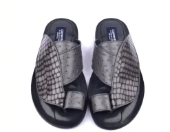 Corrente Exotic Printed Calfskin Sandal Grey
