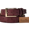 Corrente Genuine Ostrich Belt Burgundy