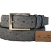 Corrente Genuine Ostrich Belt Grey