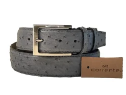 Corrente Genuine Ostrich Belt Grey