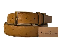 Corrente Genuine Ostrich Belt Tan