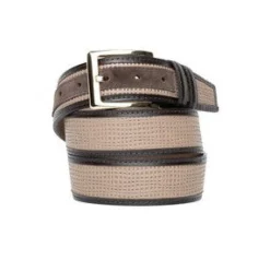 Corrente Perforated Calfskin Belt Taupe