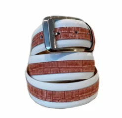 Corrente Printed Calfskin Belt White