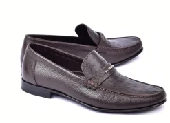 Corrente Style 3898 Ostrich Loafer Brown