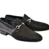 Corrente Woven Calfskin & Suede Slip-On Shoe Black