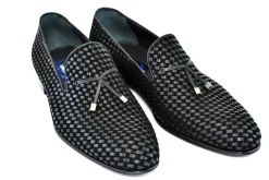 Corrente Woven Calfskin Slip-On Loafer Black