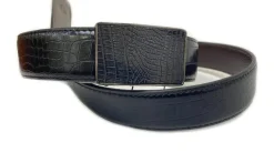 Croco Embossed Calfskin Belt Black