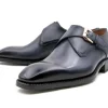 Edward Sr. Burnished Calfskin Monkstrap Shoe Grey