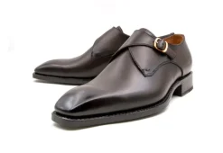 Edward Sr. Burnished Calfskin Monkstrap Shoe Brown