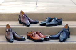 Eric Burnished Calfskin Monkstrap Shoe Black