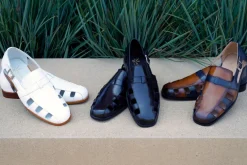 Maurice Calfskin Slip-On Sandal/Shoe Cognac/Navy