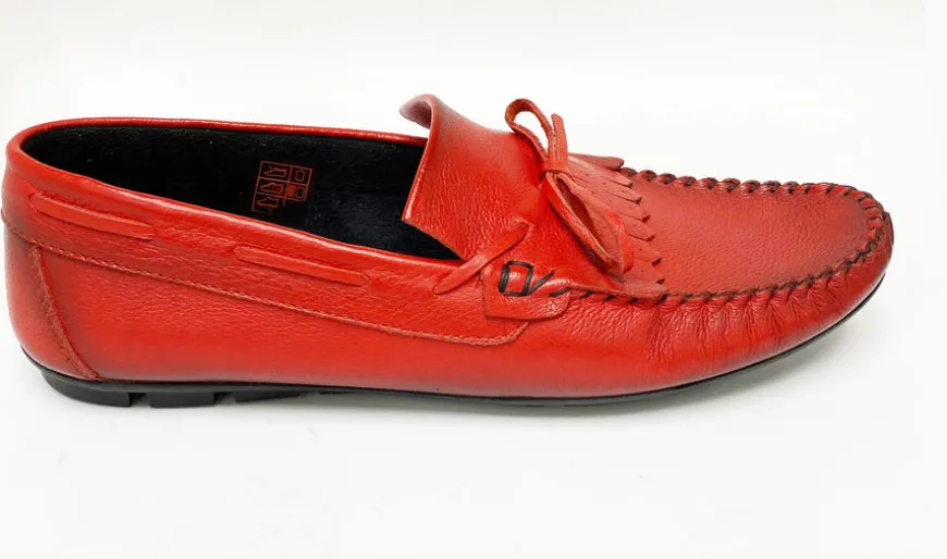 Maurice Supple Calfskin Slip-On Driving Moccasin Red