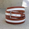 Maurice Two-Tone Leather Belt 2-Tan/White