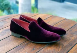 Maurice Velvet Venetian Loafer Burgundy