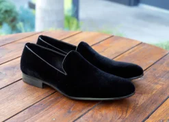 Maurice Velvet Venetian Loafer Black