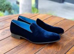 Maurice Velvet Venetian Loafer Navy