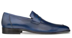 Mezlan Calfskin Penny Loafer Navy