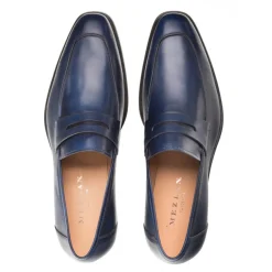 Mezlan Calfskin Penny Loafer Navy