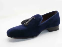 Mezlan Velvet Venetian Loafer Blue