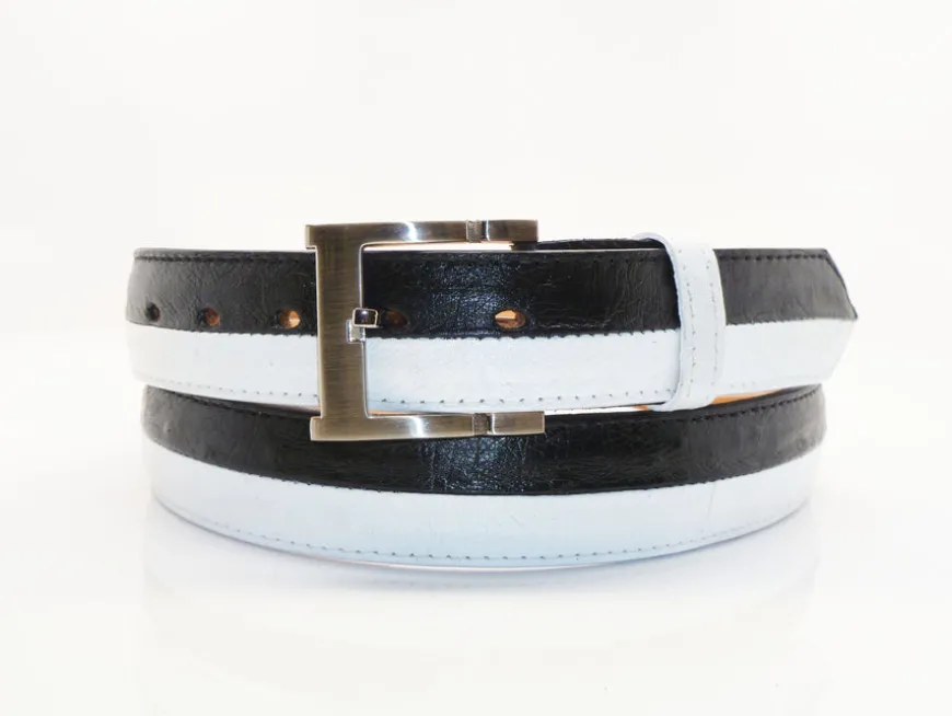 Ostrich Belt Black/White