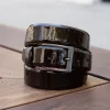 Patent Leather Belt Brown