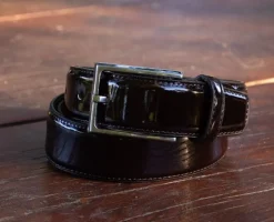 Patent Leather Belt Brown