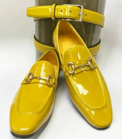 Patent Leather Belt Mustard