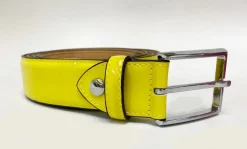 Patent Leather Belt Yellow