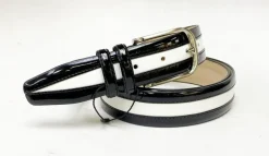 Patent Leather Two-Tone Belt Black/White