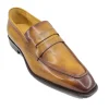 Patina Calfskin Slip-On Penny Loafer Cognac