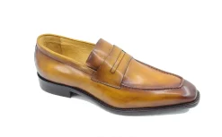 Patina Calfskin Slip-On Penny Loafer Cognac