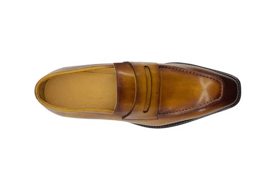 Patina Calfskin Slip-On Penny Loafer Cognac