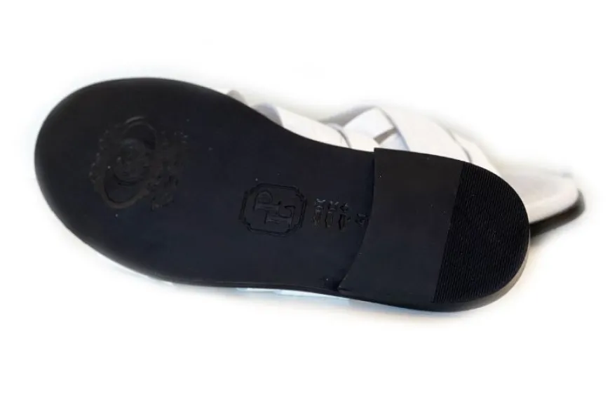 Pelle "Aruba" Slip-On Calfskin Sandal White