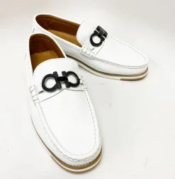 Pelle Calfskin Slip-On Loafer White
